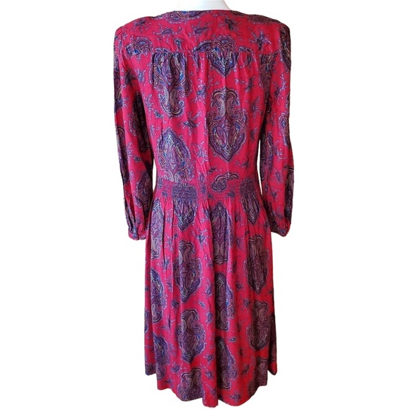 1980s Taurus II Red‎ Multi-Color Dress - Picture 5 of 7